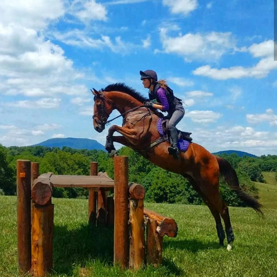 Mandolin Whitten riding a horse.