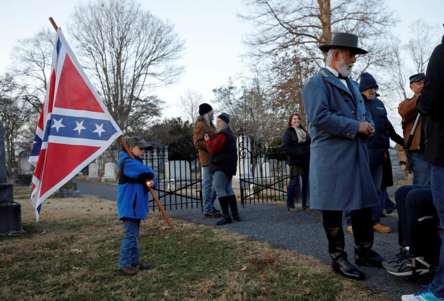 Participants in Lee-Jackson Day celebrations gather in Stonewall Jackson Cemetery on Jan. 17. Photo provided by Jonathan Drake.