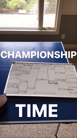 As each round is completed, Senior Josh Wawrzyniak posts a picture of the updated bracket on a whiteboard.