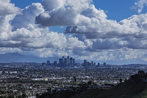 This picture of the Los Angeles skyline shows there is less smog above the city than there was before the Coronavirus lockdowns. Photo provided by NBC News.