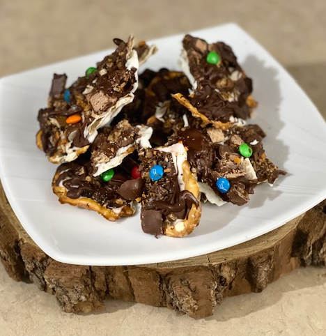 Maxwell Pierson’s holiday chocolate candy bark.