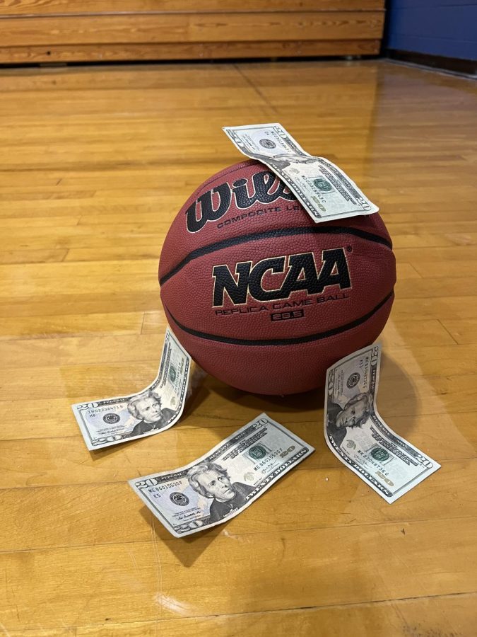 A symbolic representation of the money thrown at college sports.Photo taken by Cohen Paxton.
