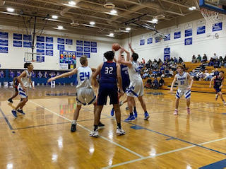 RCHS boys basketball battles the Blues on Jan. 7, 2023. 