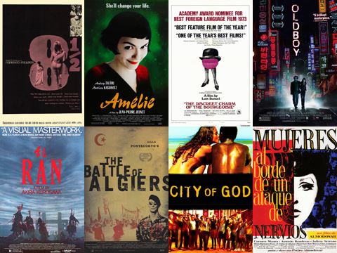 A selection of foreign film posters.