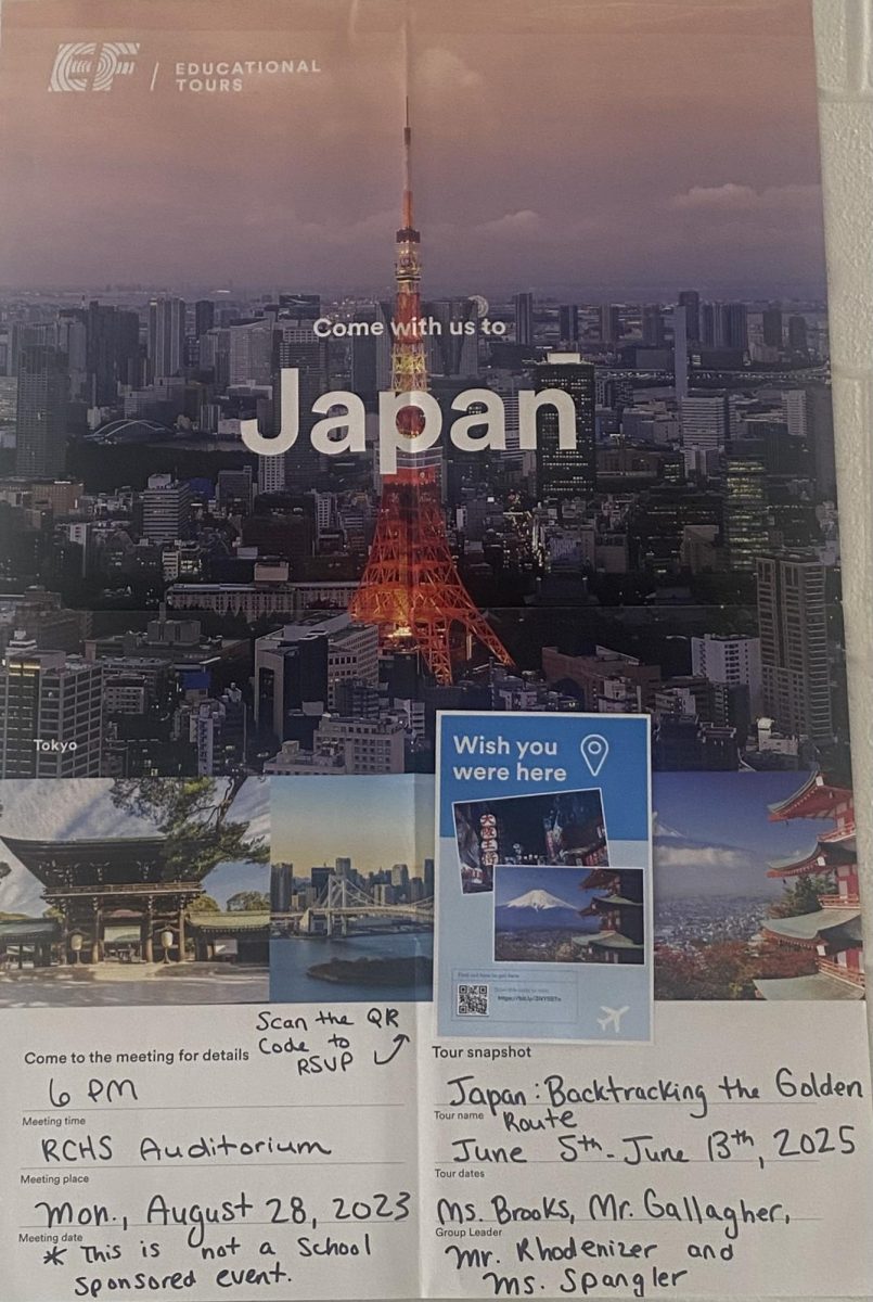 Japan Trip Poster in RCHS Hallway