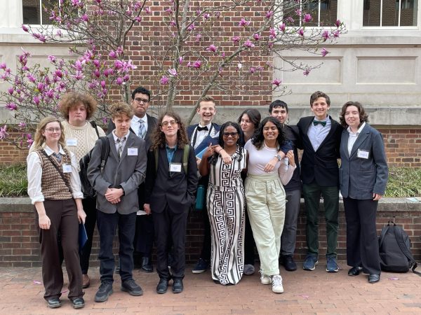Last year’s group of students that went to the Chapel Hill Conference
From left to right: Claire Crossman, Bee Sacket, James Handstedt, Youssef Azab, Liam Courtney-Collins, Jaxon Johnson, Zhyasia Singleton, Maddie Douefler, Saara Basuchoudhary, Leo Decaninni, Andrew Brandon, Sara Topsana 