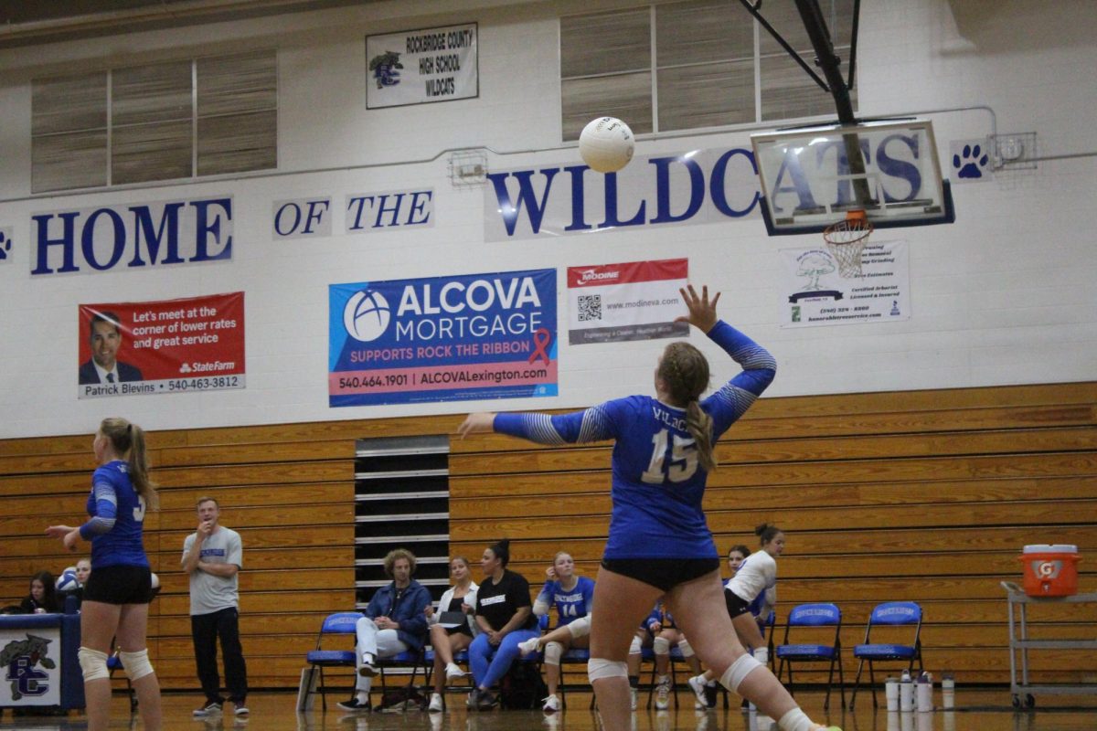 Sophomore, Madeline White sets the ball!