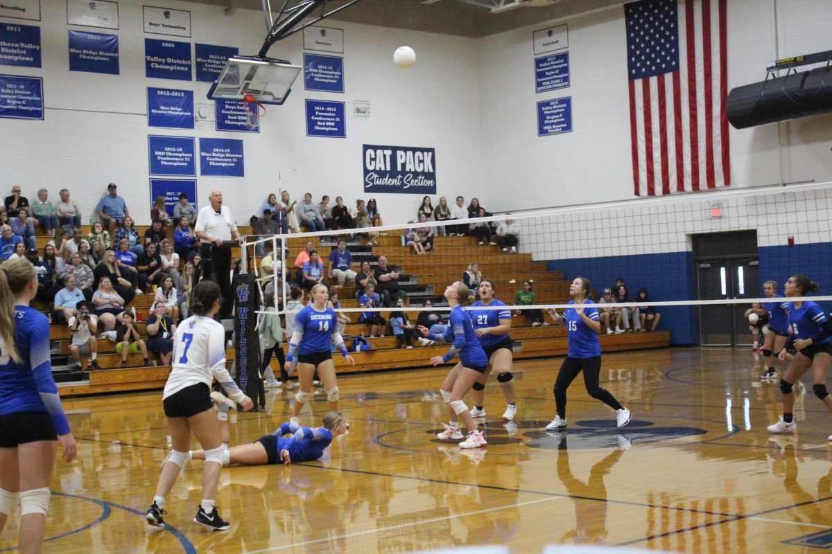 Madison Mangione dives to save the ball.