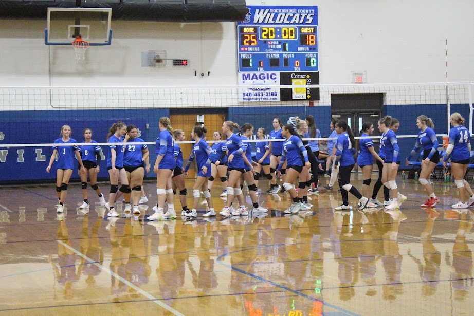  The JV Parry Mccluer team shakes hands with the wildcats.