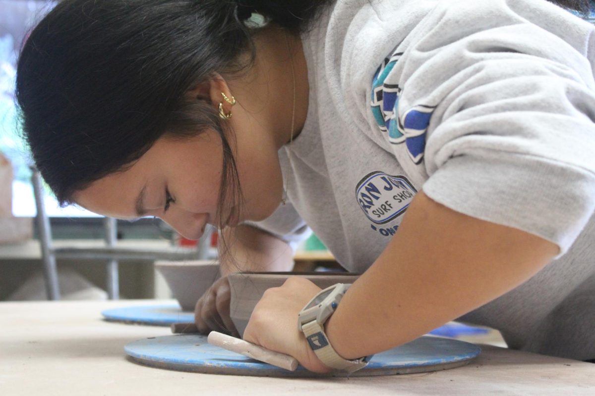 "I am cutting my bowl off the bat to prepare it for trimming," said sophomore Alexis Samante 