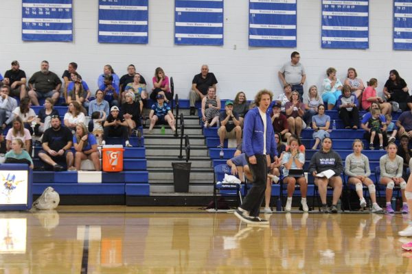 Coach Wagner coaching up his team while playing at Parry McCluer