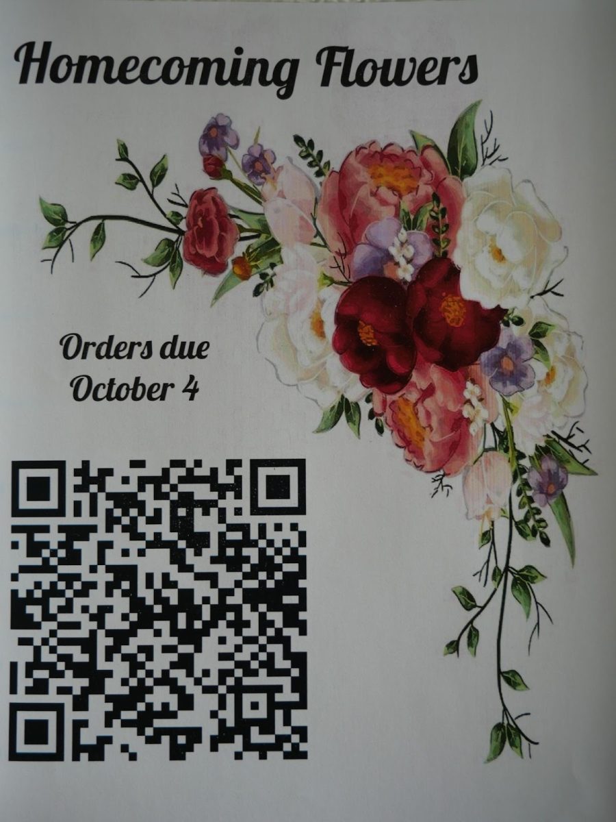 Posters around the school with QR code so students could for Homecoming Flowers