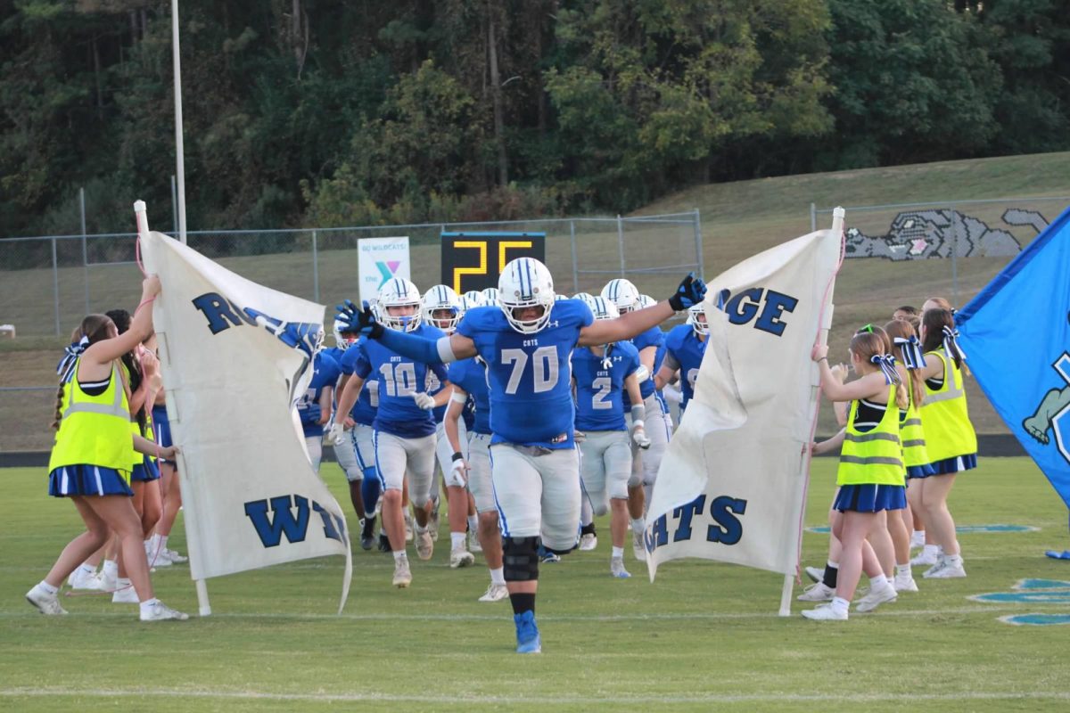 Wildcats entering the field.