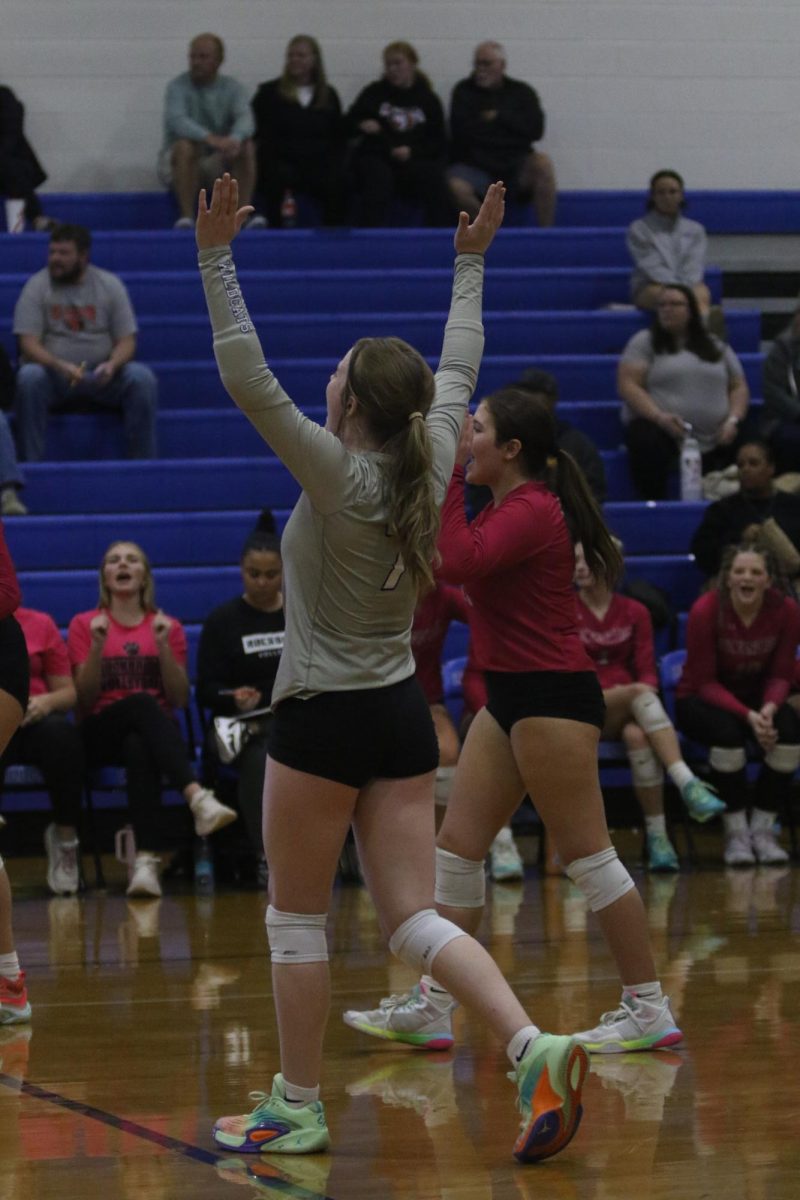 Senior Ava Crocker Celebrates a point