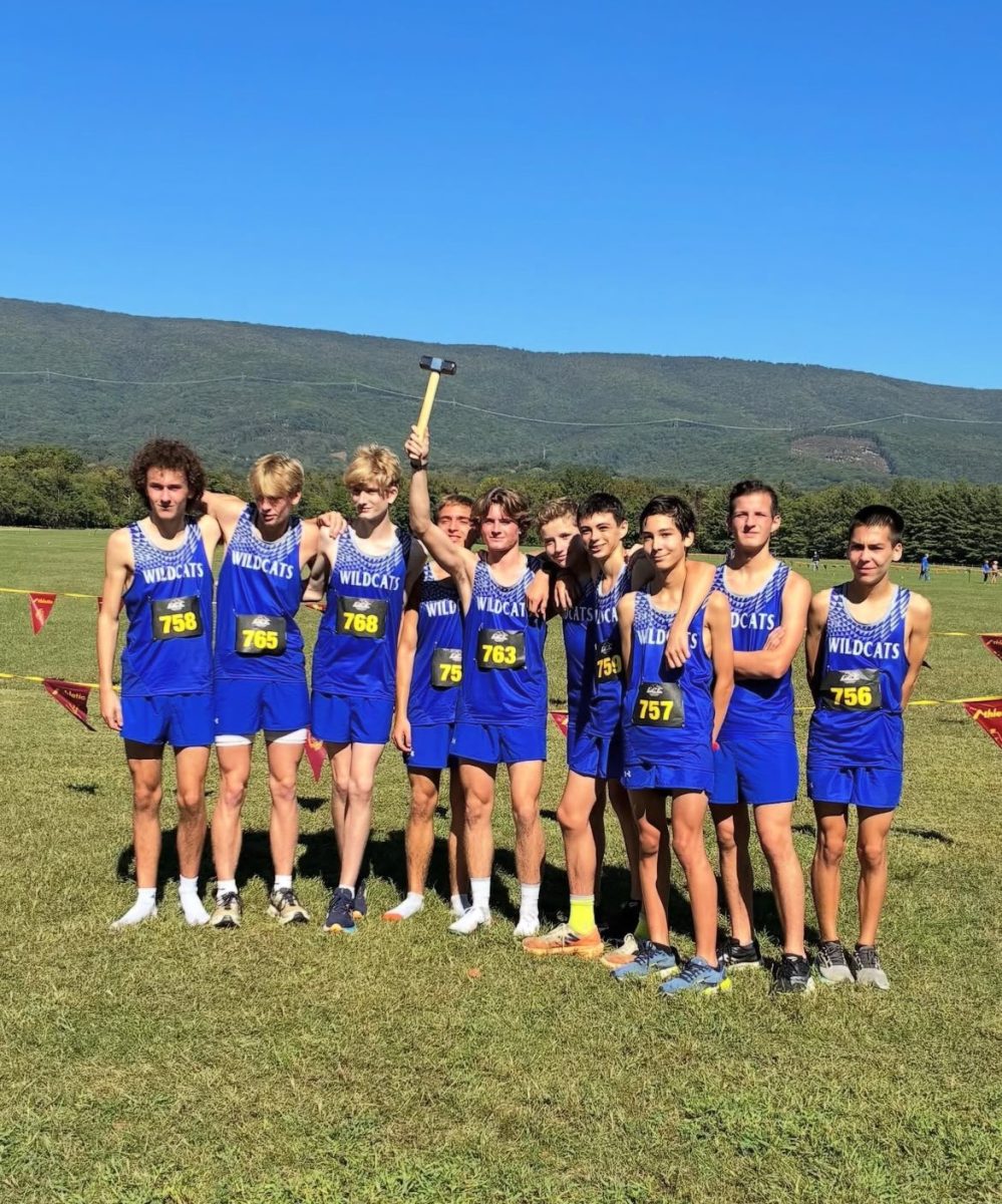 Boys team celebrating after second place finish. Photo courtesy of Rockbridge Athletics. 