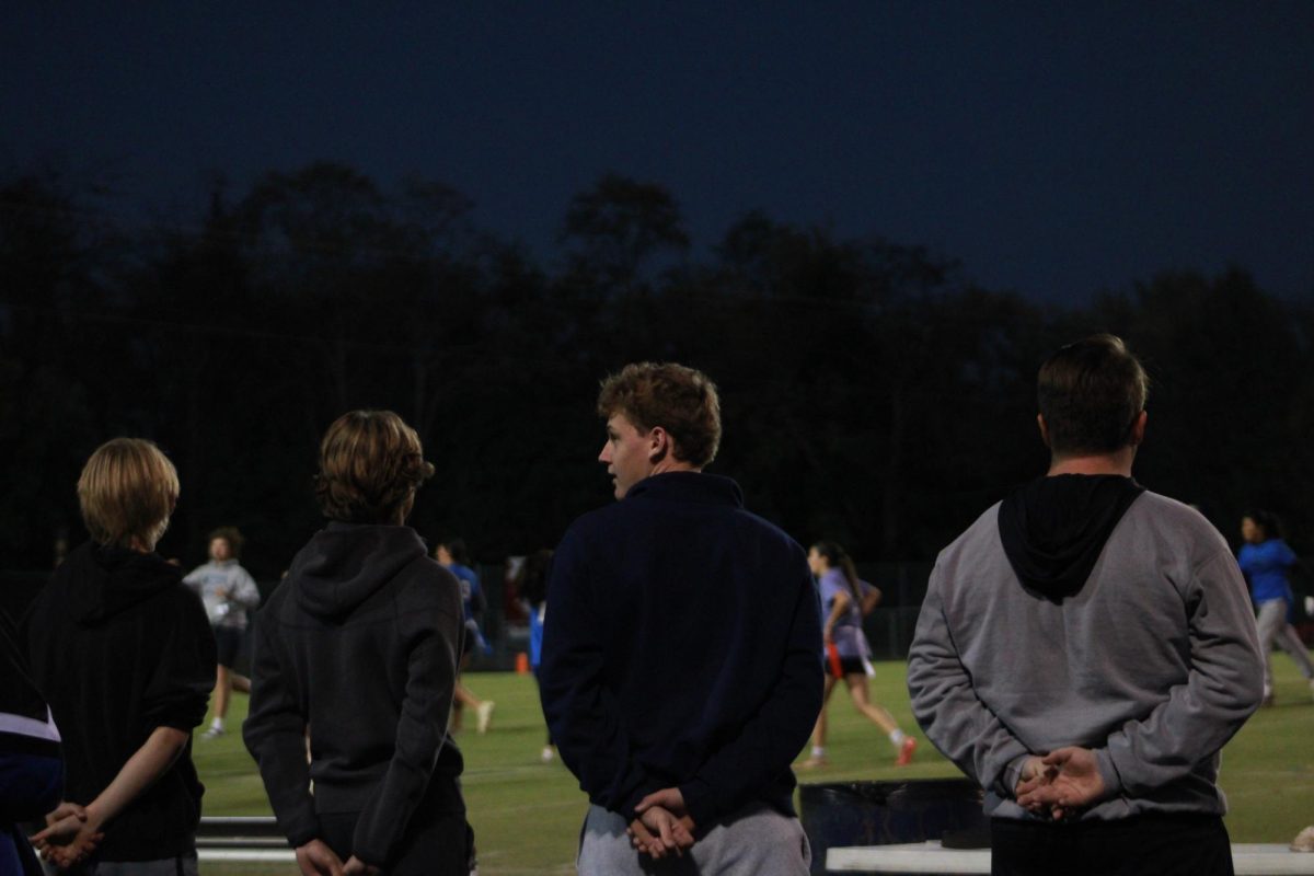 Cheerleaders watch the game!