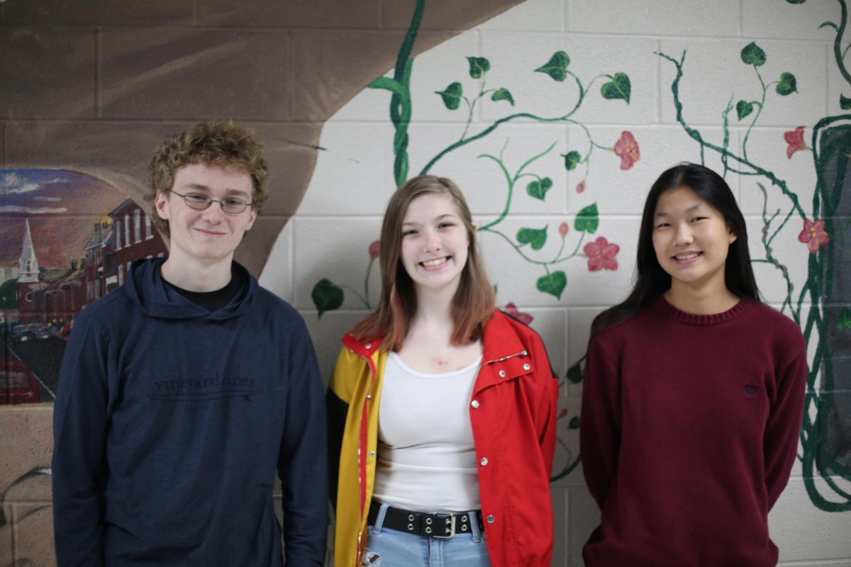 Speech and Debate members Liam Stillwell, Roslyn Morrow, and Kelly Fu.