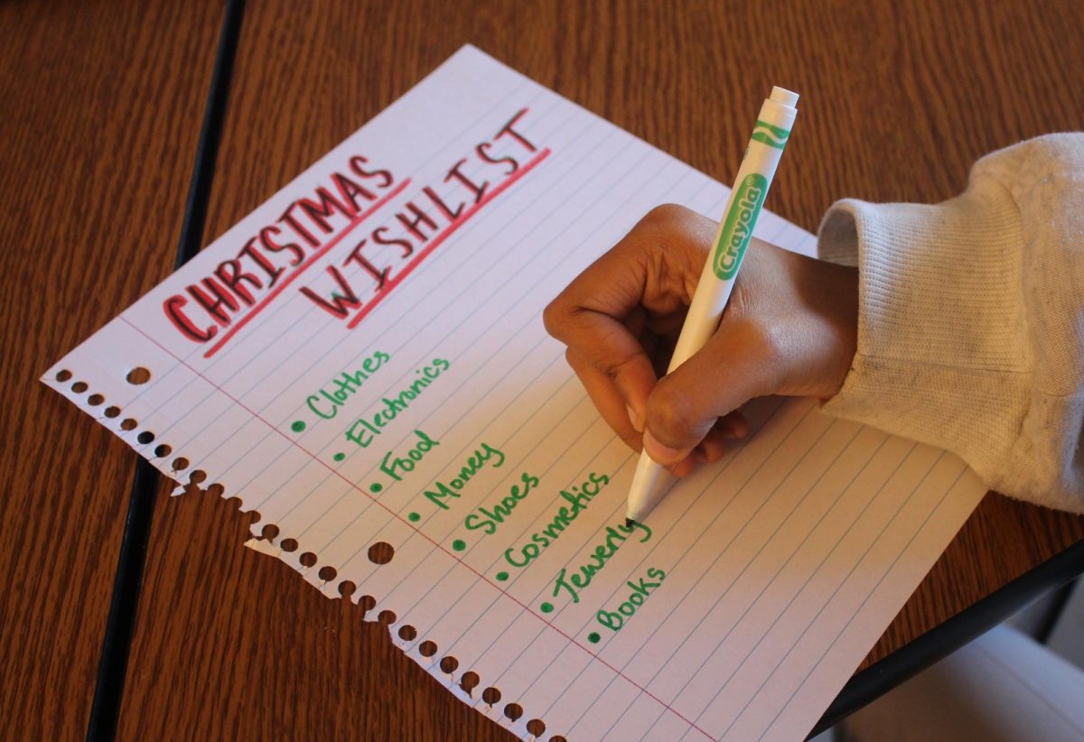 Student creates a Christmas wishlist.

