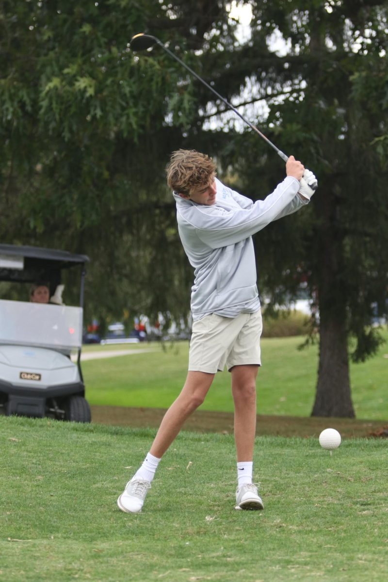 Davis Welsh tees off for a match at ironwood