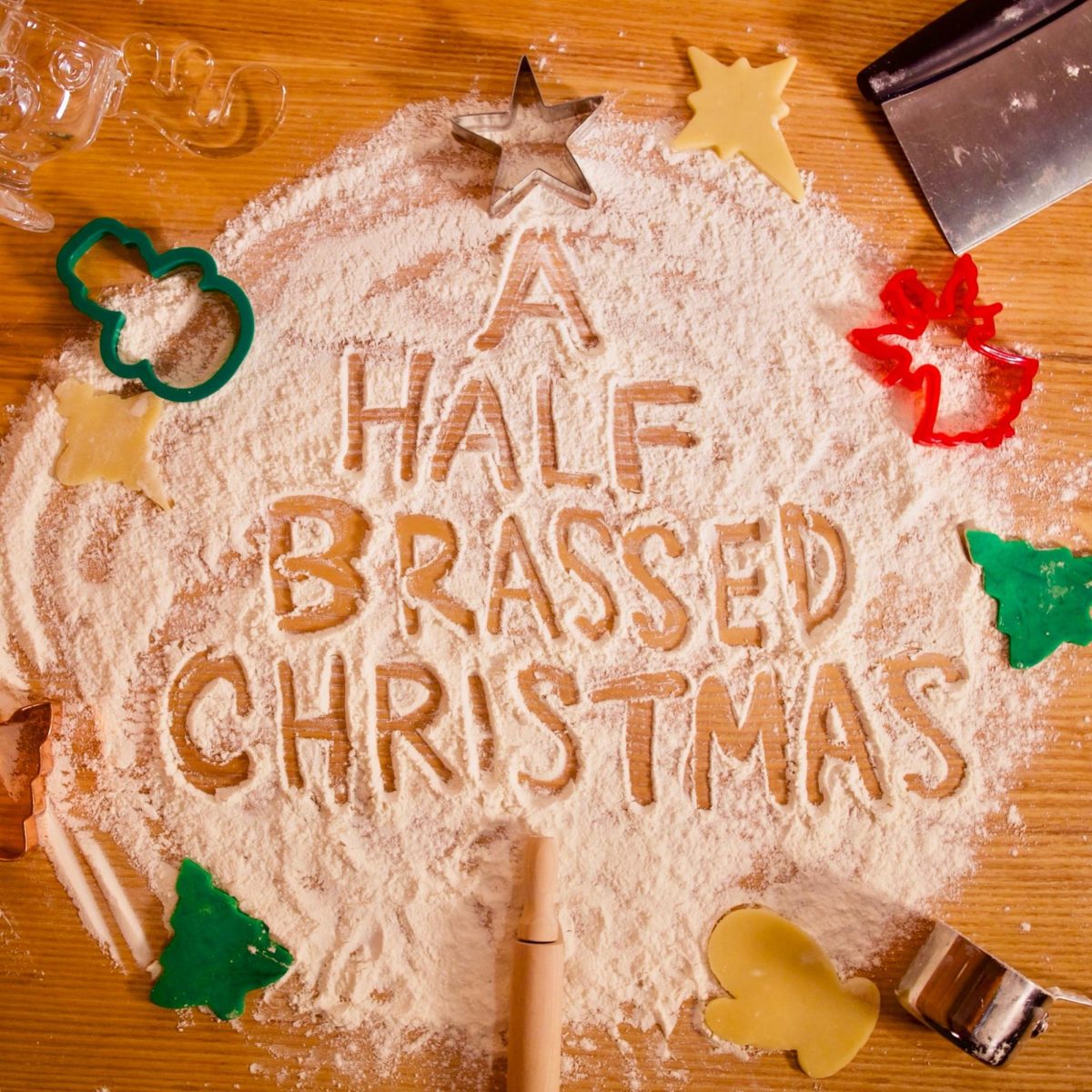 The album art for the band's most recent release, "A Half-Brassed Christmas."
