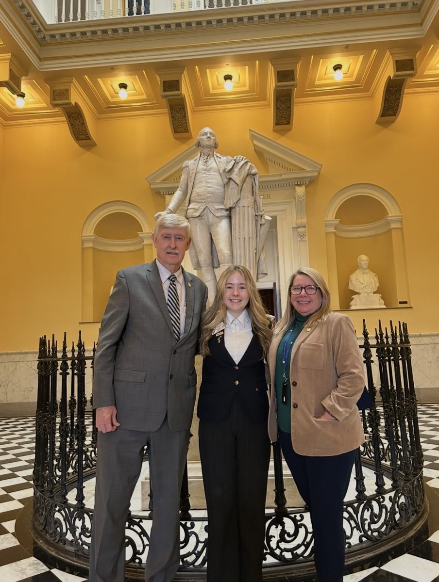 Carson Slaydon with Delegates Terry Austin and Ellen Campbell

