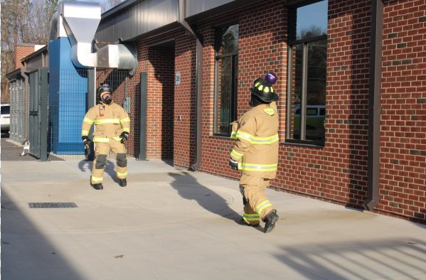 Firefighters platy dodgeball.  