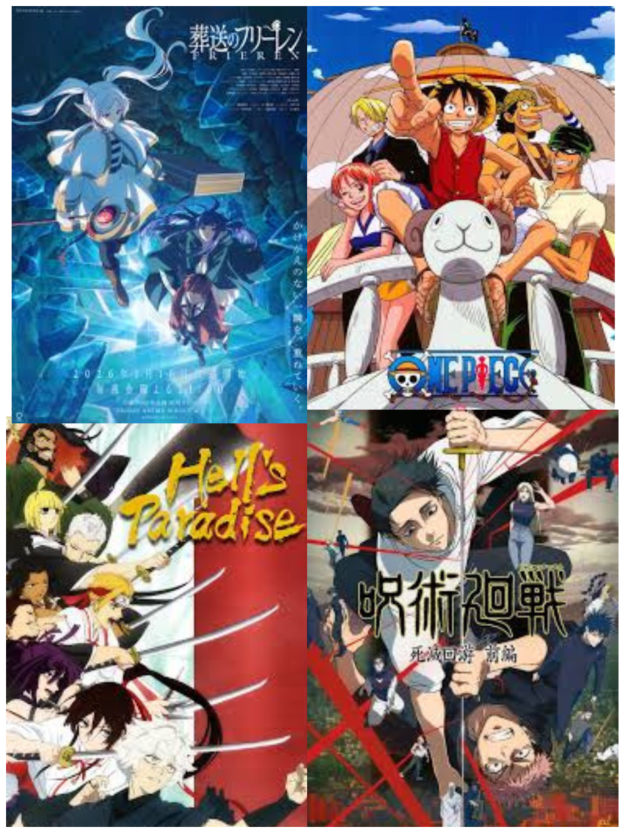Graphic with 4 of the most popular anime this year