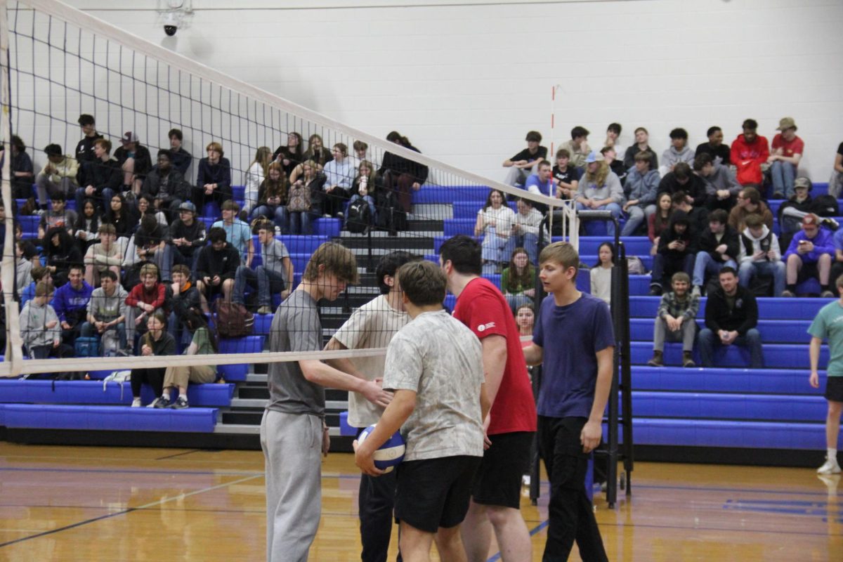 Both teams shake hands