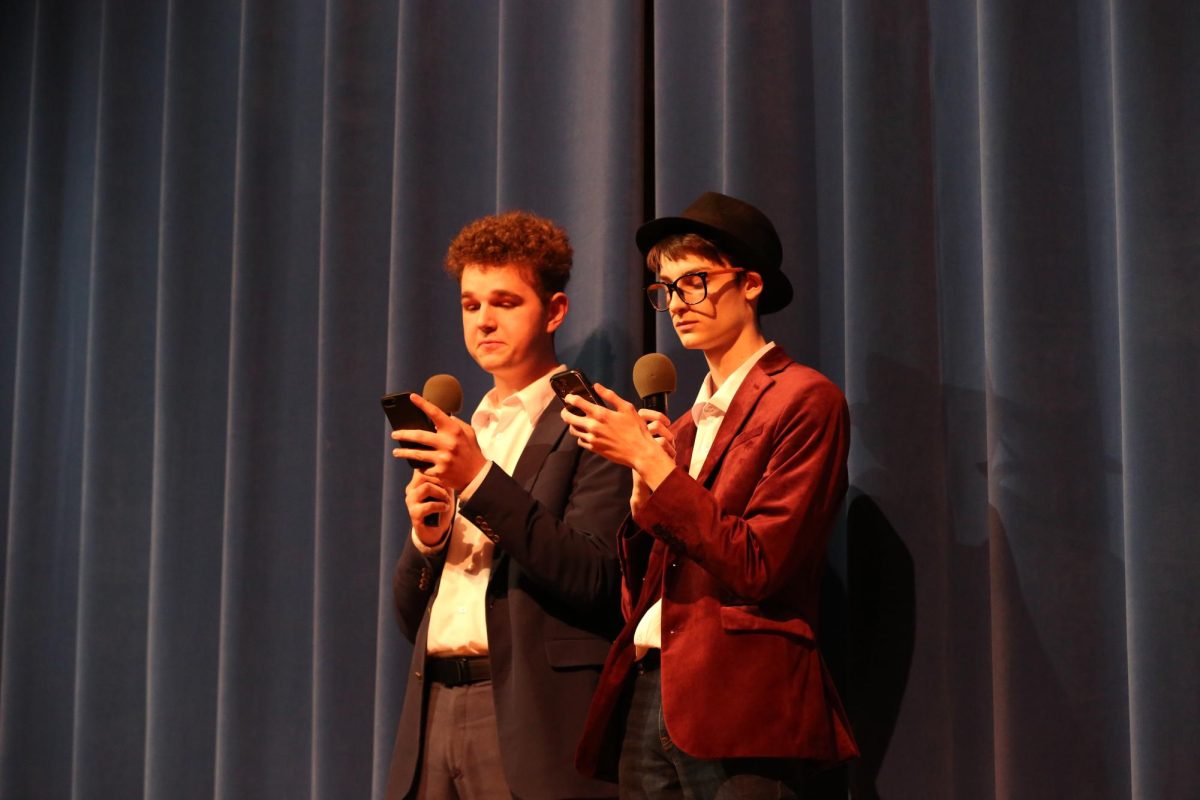 Seniors Spencer Murri and Tommy Davis host the lip sync 