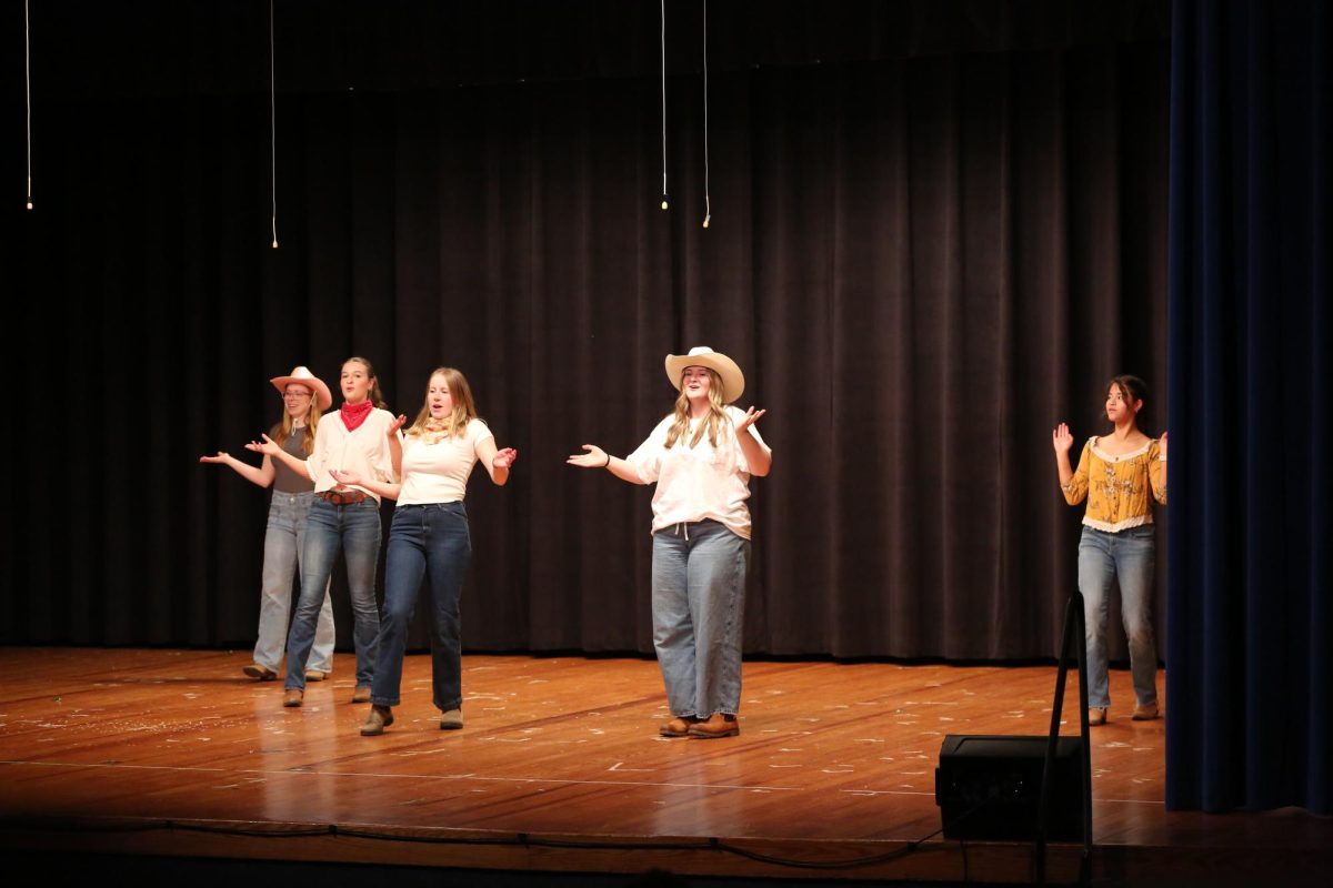 NHS council does a country dance while  lip syncing to Miley Cyrus